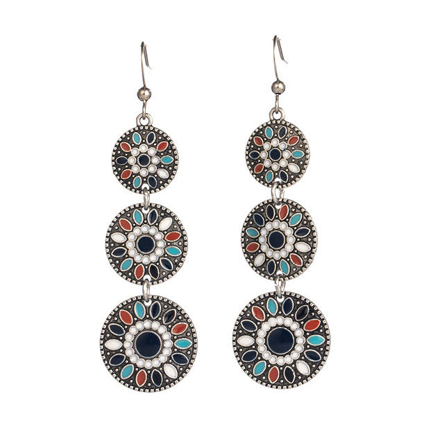 Wholesale Bohemian Drip Oil Alloy Earrings